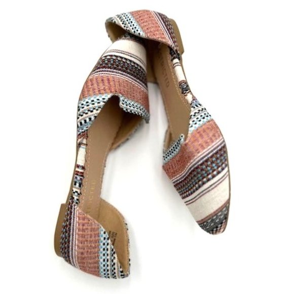 Restricted Woven Multi Colored Flats Open Sides Size 7 - Picture 4 of 7